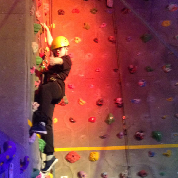 Photo of participants climbing
